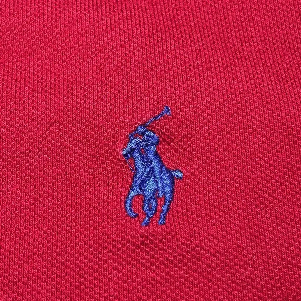 Polo Ralph Lauren Polo Shirt Long Sleeve 100 % Cotton Red Men's Extra Large
